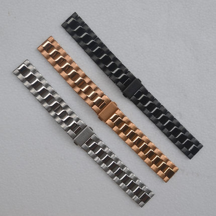 Fossil/化石表带不锈钢金属链银玫瑰金黑色女士带宽14 16 18MM