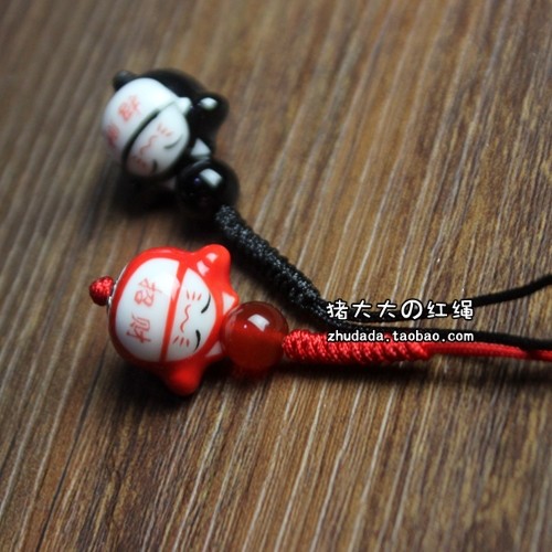 Greatly Lok Tong ceramics Lucky Kitty Pendant Lanyard phone chain key Lucky Safety Pendantsin the 3C Digital Accessories, Cell Phone Accessories , Phone Accessories , Mobile phone pendant/Mobile phone chain  category - from Buy2taobao.com to provide professional Taobao agent buy service