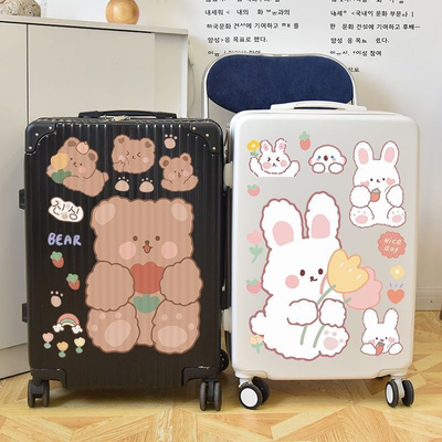 日韩ins小熊笔记本电脑ipad贴画不留胶卡通可爱行李箱旅行箱贴纸