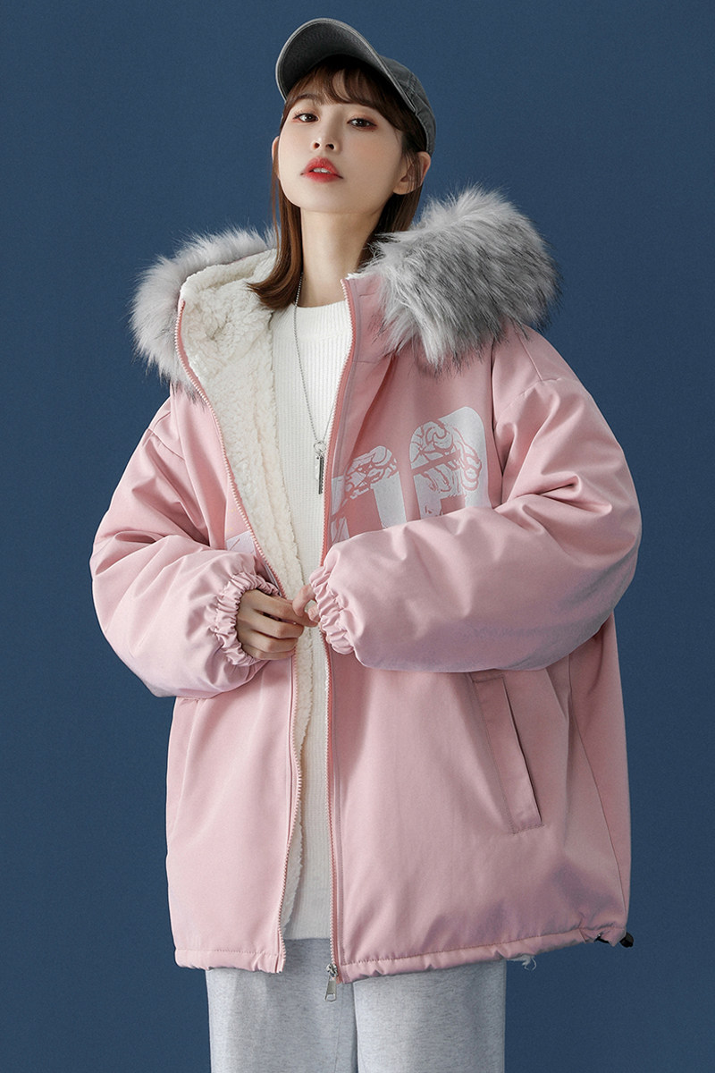 中性风冬装羊羔毛China棉衣情侣棉衣大毛领棉服男女G901P128,男装棉衣,电商A339