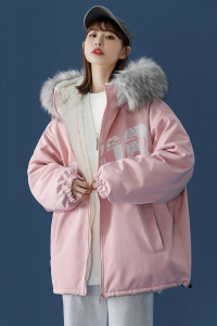 中性风 冬装 羊羔毛China棉衣情侣棉衣大毛领棉服 男女 G901 P128图片