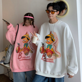 2021情侣装新款卡通涂鸦情侣卫衣女宽松大码外套G933P35男类，女装短外套，电商A339