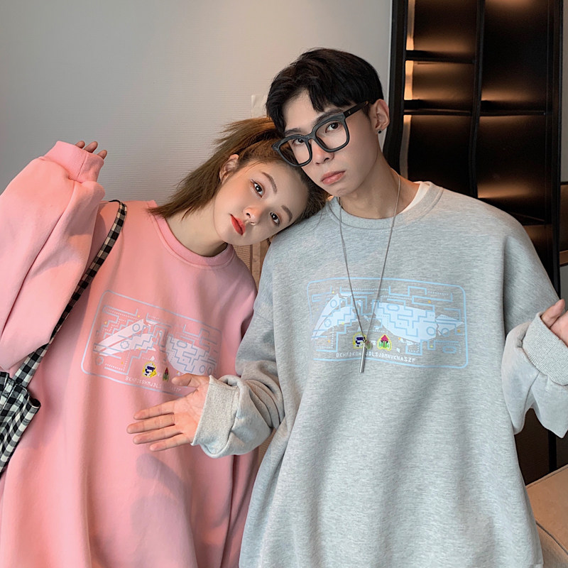 2022情侣装春装简约印花情侣卫衣女宽松百搭外套G937P33男类,女装短外套,电商A339