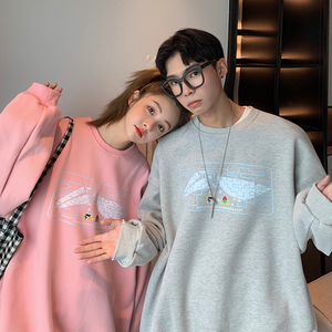 2022情侣装春装 简约印花情侣卫衣女宽松百搭外套 G937 P33 男类图片