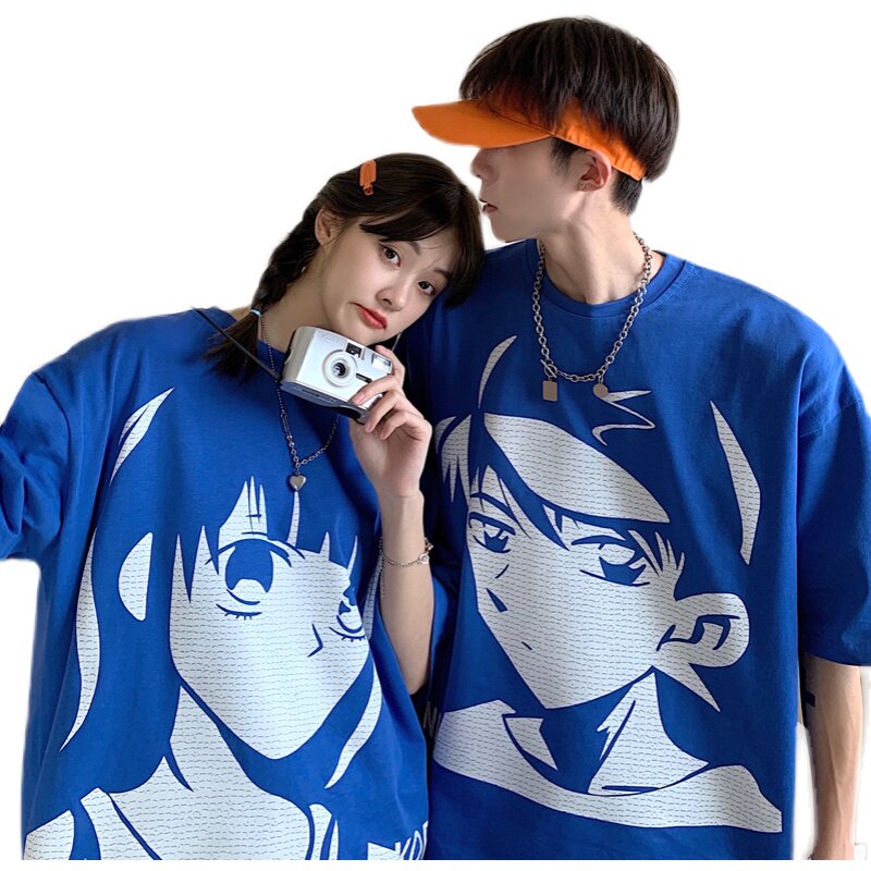 主推情侣装新品潮卡通动漫圆领情侣短袖T恤班服G1005P35女类,男装T恤,电商A339
