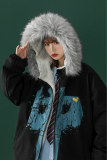 中性风冬装羊羔毛棉衣情侣棉衣大毛领棉服男女G900P128，男装棉衣，电商A339