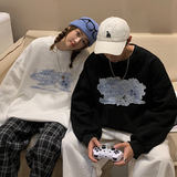 情侣装秋装太空人字母印花情侣卫衣女宽松百搭外套G939P33男类，女装短外套，电商A339