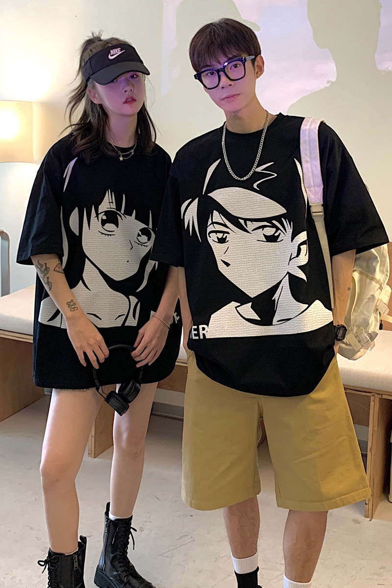 主推情侣装新品潮卡通动漫圆领情侣短袖T恤班服G1005P35男类,男装T恤,电商A339