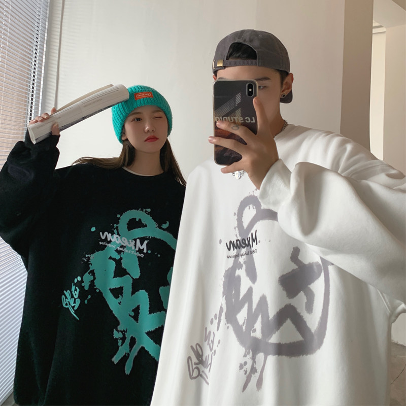 21情侣装秋装小恶魔印花情侣卫衣女宽松百搭外套G942P38女类,女装短外套,电商A339