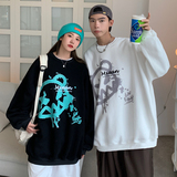 21情侣装秋装小恶魔印花情侣卫衣女宽松百搭外套G942P38男类，女装短外套，电商A339