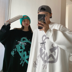 21情侣装秋装 小恶魔印花情侣卫衣女宽松百搭外套 G942 P38 男类图片