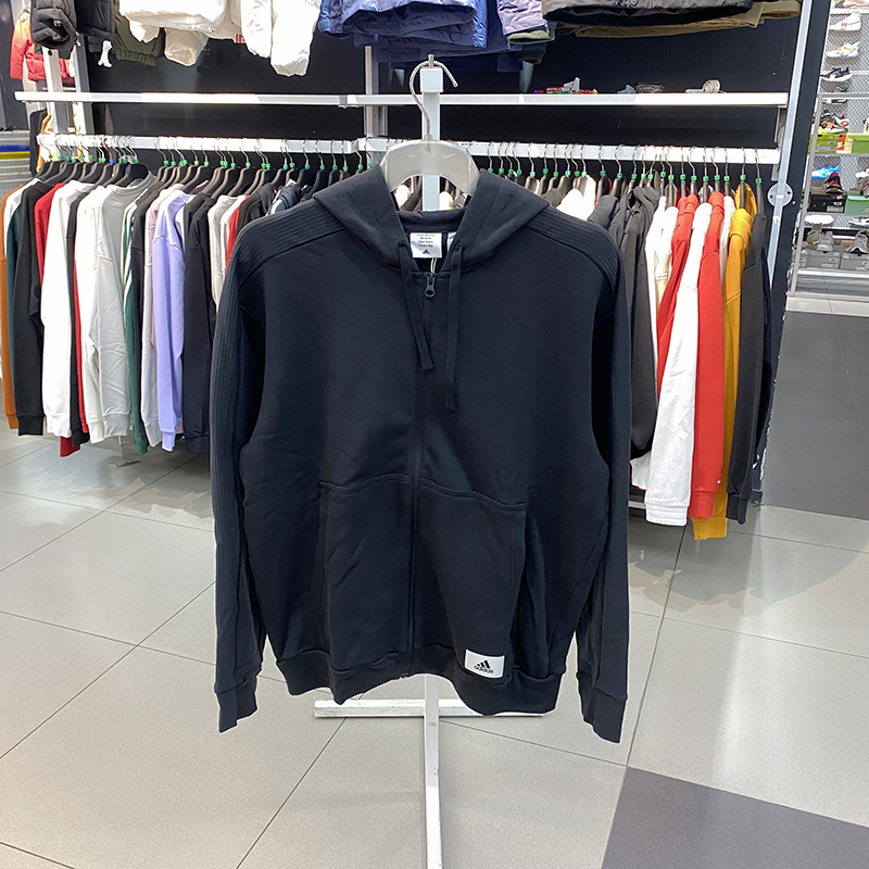 正品Adidas/阿迪达斯男子春秋简约百搭休闲跑步运动服外套IQ3422