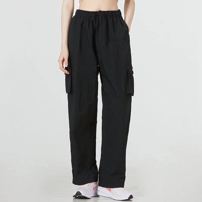 正品Nike/耐克女子高腰宽松梭织工装口袋运动休闲长裤 DO7210-010