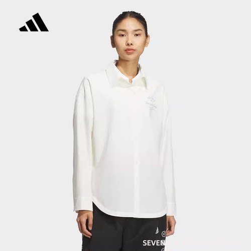 Adidas/阿迪达斯正品W VB SHIRT女士长袖凉感翻领衬衫JN7779