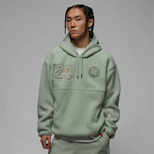 正品Nike/耐克Jordan男子仿羊羔绒保暖连帽套头衫卫衣 FB1451-343