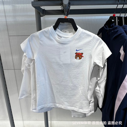 Nike耐克26夏季新款男女大童运动休闲印花透气短袖T恤 IR7551-100