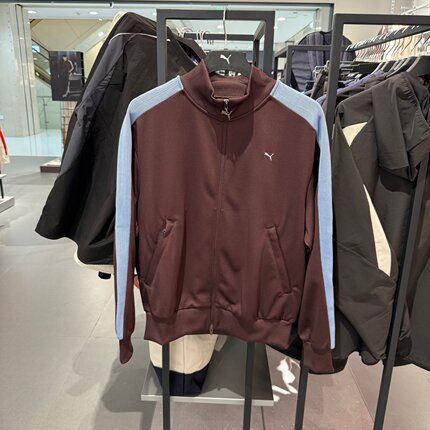 PUMA彪马女子26春夏新款透气宽松撞色T7复古立领拉链外套 638015
