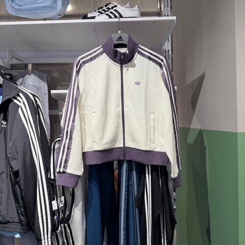 Adidas阿迪达斯三叶草新款26秋季女款蕾丝花边运动夹克外套LF2334