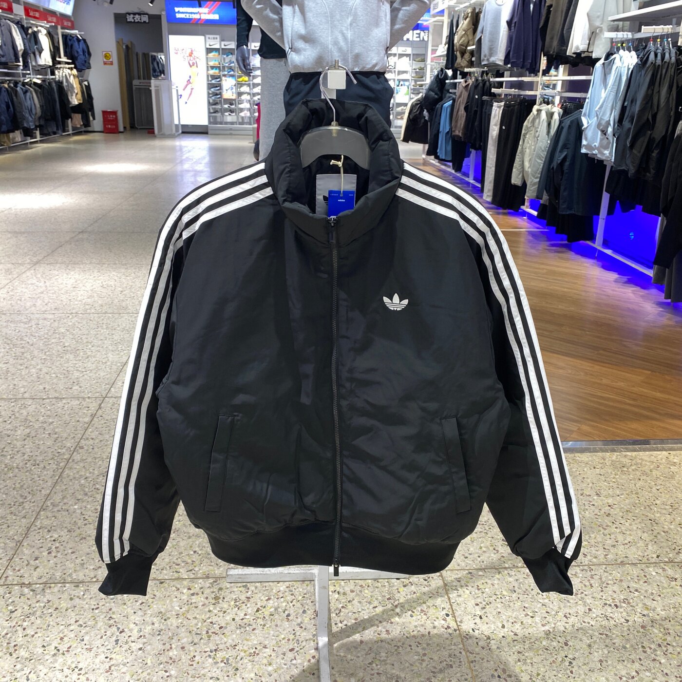 Adidas阿迪达斯三叶草26秋冬新款男女立领运动保暖棉服外套KR7203