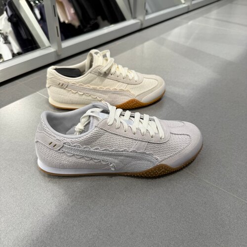 PUMA彪马BELLA UT女子复古磨毛花边拼接薄底T头休闲鞋 408810-01