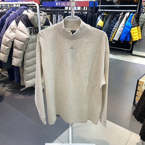 正品Adidas/阿迪达斯春季新款男女半高领长袖T恤IX1971 IX1972