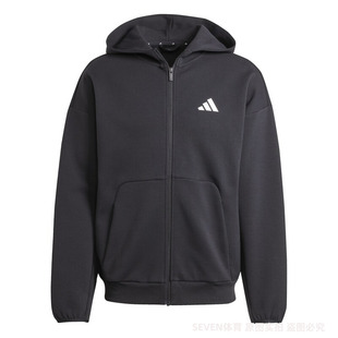 阿迪达斯男装2025春季新款运动服休闲跑步健身训练针织夹克JI8768