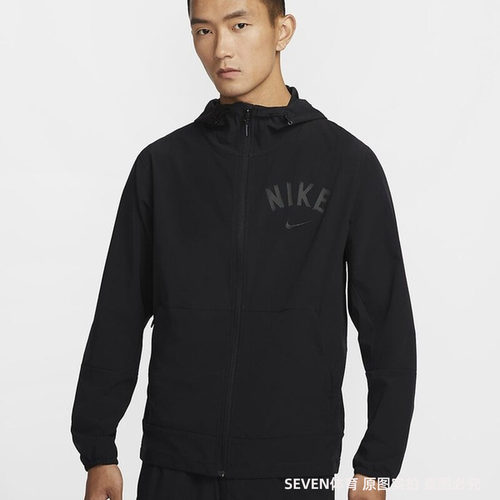 NIKE耐克男子印花透气宽松易收纳梭织连帽运动夹克外套FZ1071-010