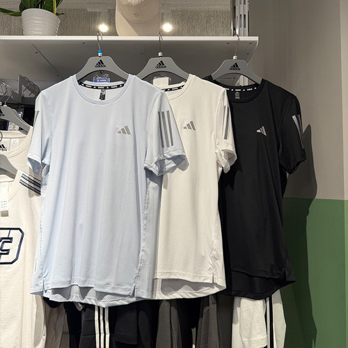 Adidas阿迪达斯男25夏季新款运动速干半袖透气跑步短袖T恤 JY6981