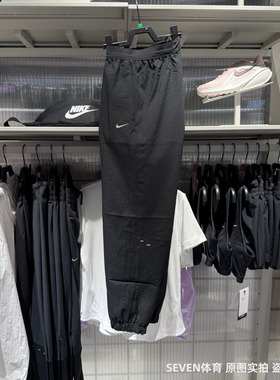 Nike耐克女夏季新款梭织速干简约小标健身运动束脚长裤HV5767-010