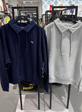 PUMA彪马春季新款男卫衣加绒加厚运动休闲宽松翻领上衣634734-04