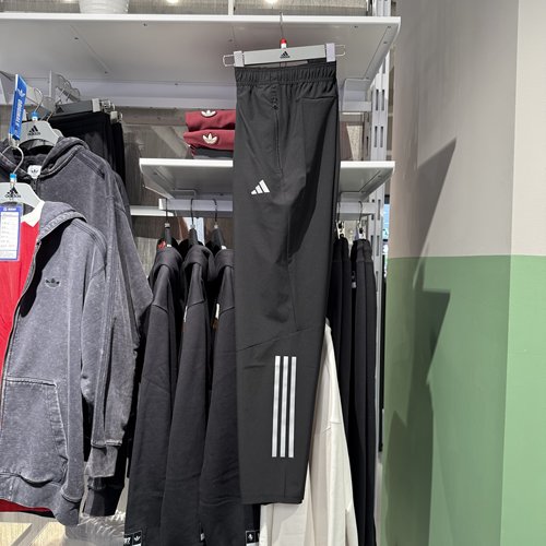 阿迪达斯男子运动长裤三道杠GYM+3S PNT薄款跑步训练速干裤IM7484