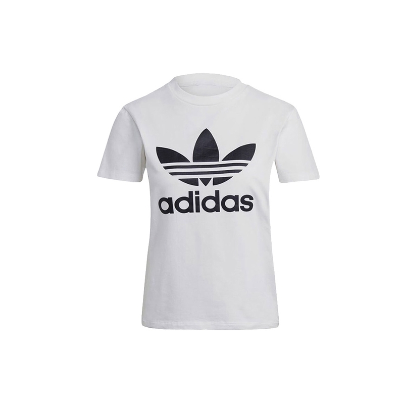 Adidas阿迪达斯三叶草短袖女夏季宽松运动服大logo白色T恤GN2899