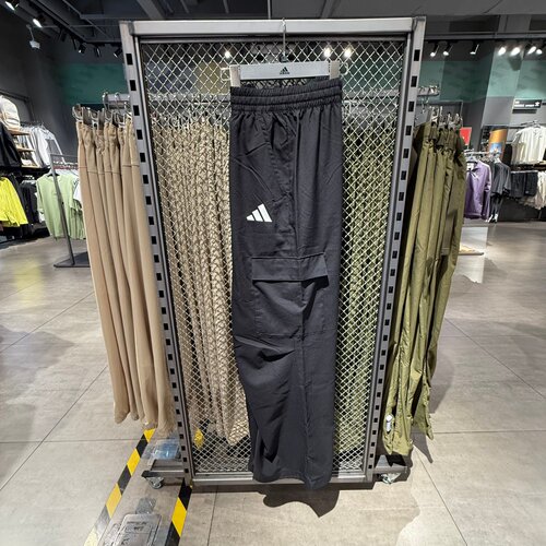Adidas阿迪达斯男子薄款时尚伞裤速干透气运动休闲阔腿长裤KA9312