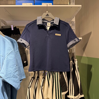 Adidas阿迪达斯三叶草26夏新款女POLO衫学院风运动短袖T恤 KU9396
