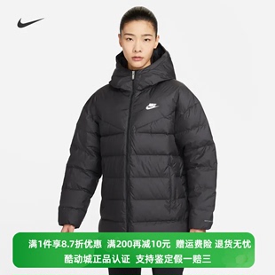 加厚保暖运动休闲连帽羽绒服DQ6874 正品 Nike 耐克女子中长款 010