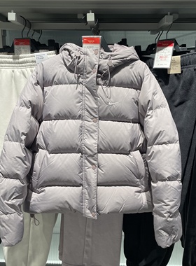 NIKE耐克冬季新款女子保暖连帽羽绒服百搭休闲运动休闲外套FZ5929