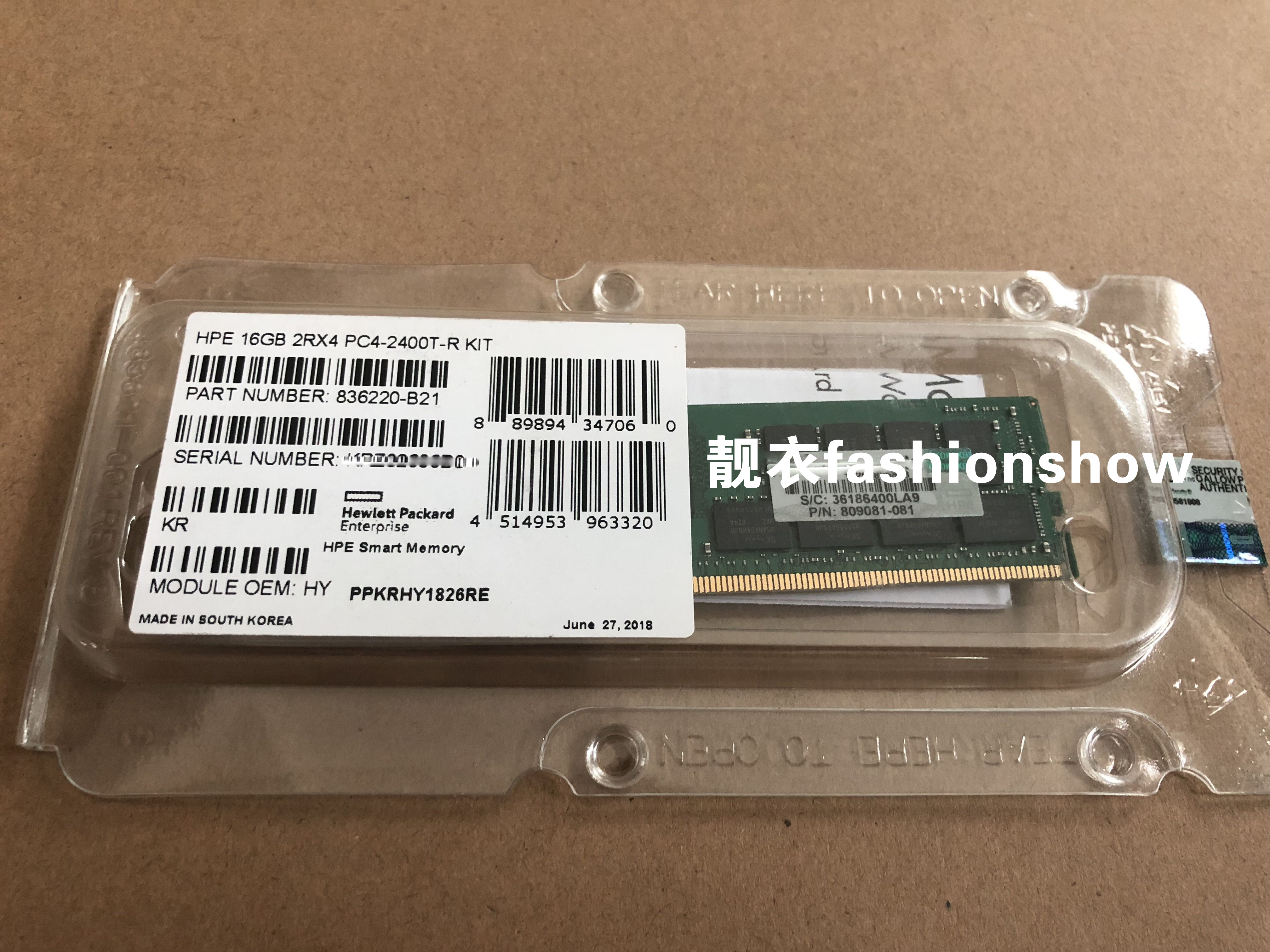 836220-B21 809081-081 16G 2RX4 PC4-2400T REG ECC 服务器内存