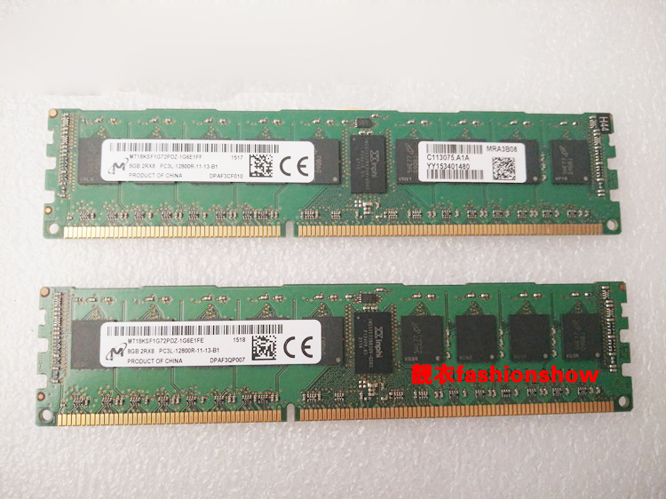 镁光MT18KSF1G72PDZ-1G6P1KF 8G 2RX8 PC3L-12800R 内存 DDR3 REG