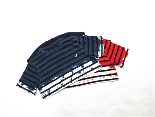 美式 T恤bboy街舞tee 嘻哈hiphop街头潮牌拼接扎染条纹水洗圆领短袖