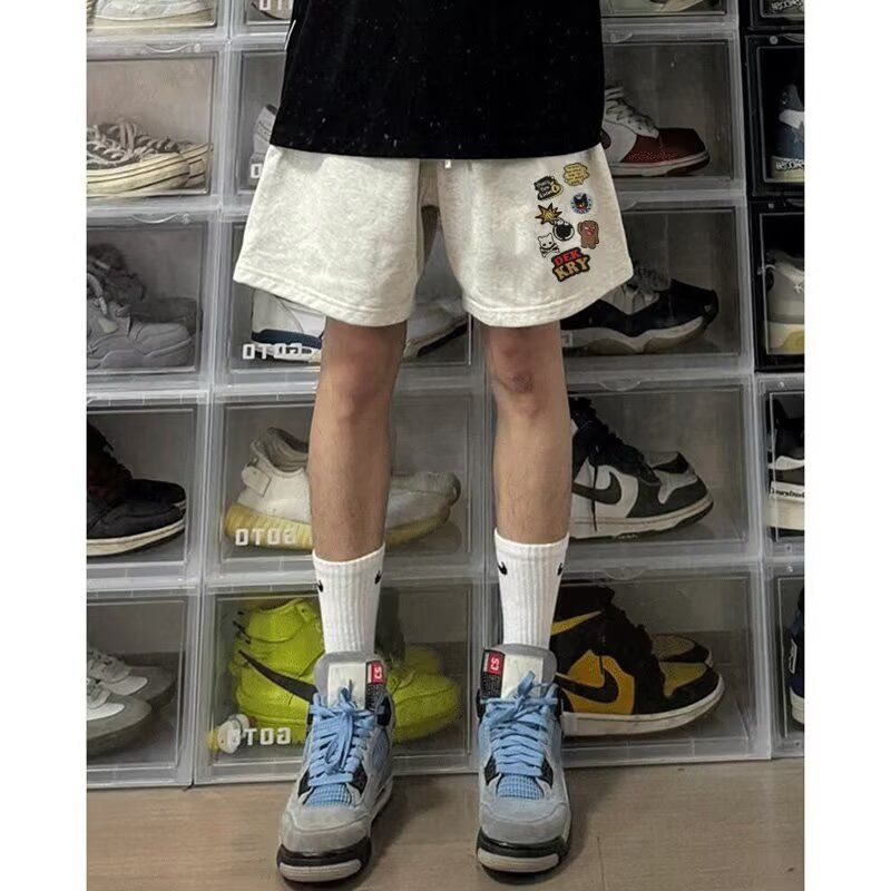 重磅宽松运动短裤男款夏季嘻哈潮牌童趣小新直筒卫裤百搭五分裤子