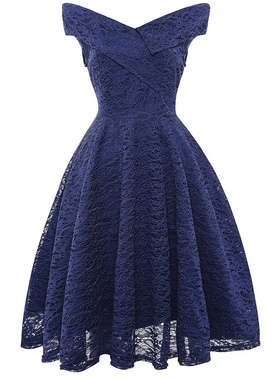 2024新款亚马逊热卖速卖通wish欧美女装前后深V领蕾丝性感连衣裙