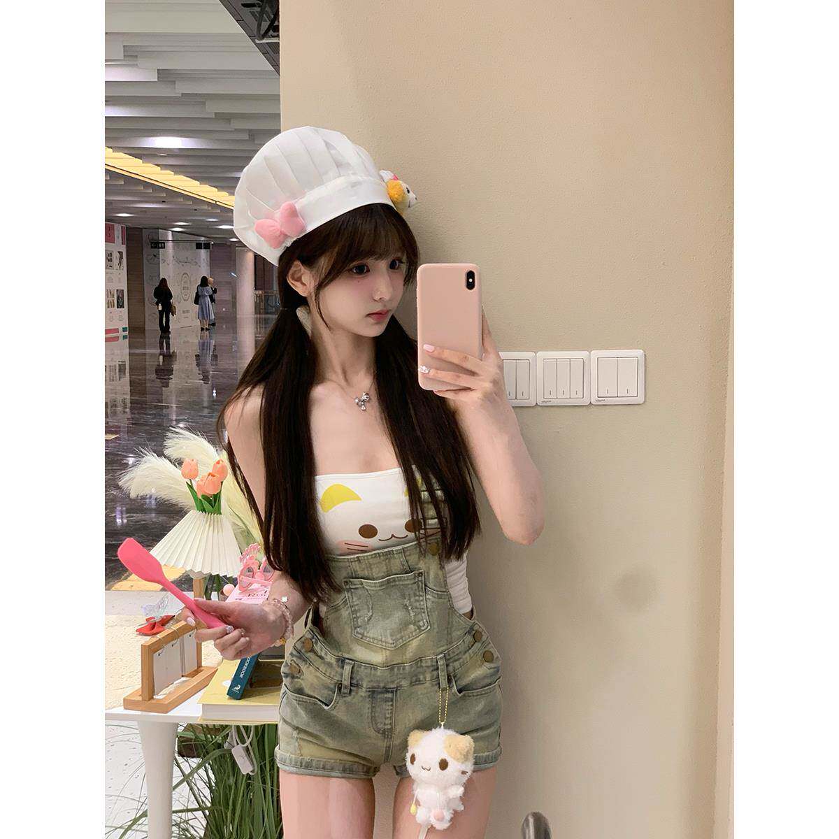 你家辣辣halo lala满分小美/休闲做旧减龄短裤女夏季牛仔抱婴袋裤