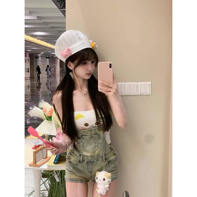 你家辣辣halo lala满分小美/休闲做旧减龄短裤女夏季牛仔抱婴袋裤