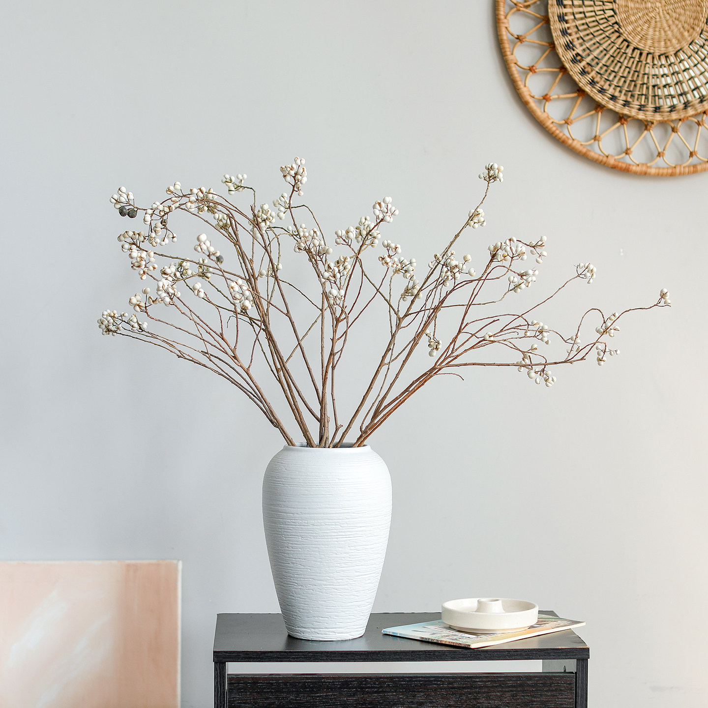 侘寂风天然乌桕果干花束