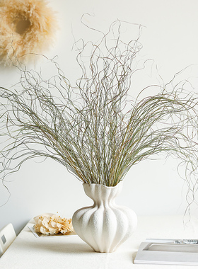 天然绿色细叶芒草干花花束配草垂下来的花客厅软装搭配设计蒲苇草