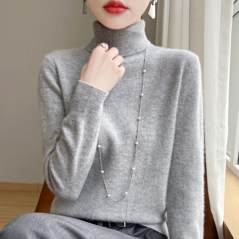 秋冬山羊绒衫女半高领毛衣打底衫