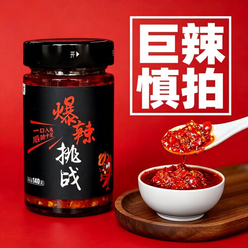 爆辣过瘾魔鬼辣椒酱下饭瓶装