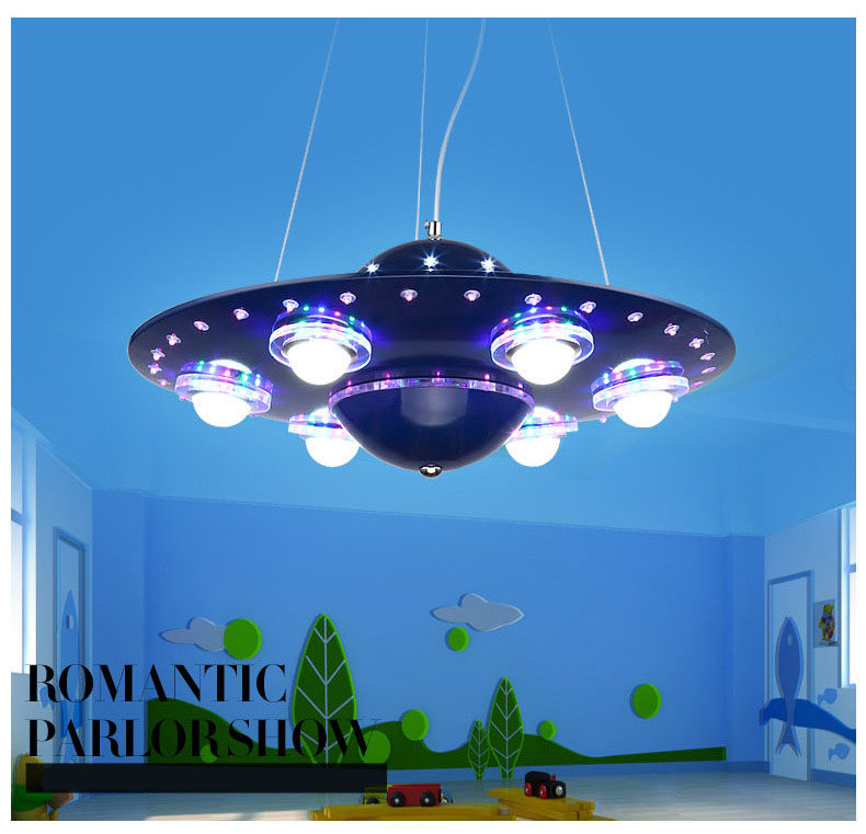 儿童灯卧室男女孩房灯创意外星ufo飞碟吊灯装饰灯儿童房卡通灯饰