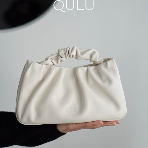 QULU羊皮云朵包 粗链条腋下包 皱褶软包手提单肩 小众轻奢通勤