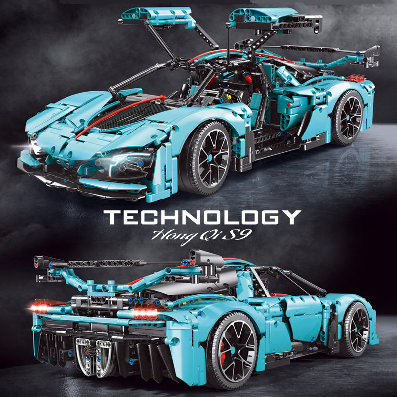 新年玩具礼物益智拼装跑车积木